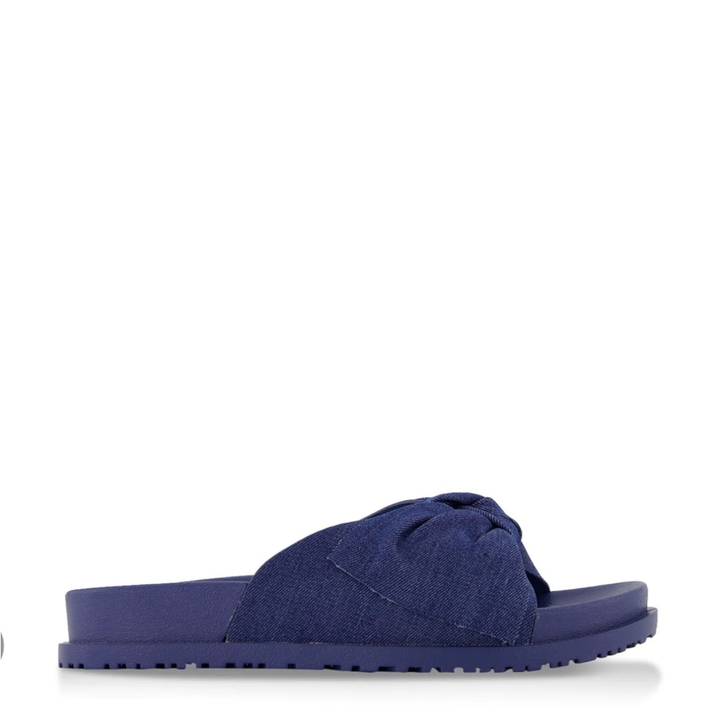 New Denim Knotted Glam Slides - Picture 2 of 6